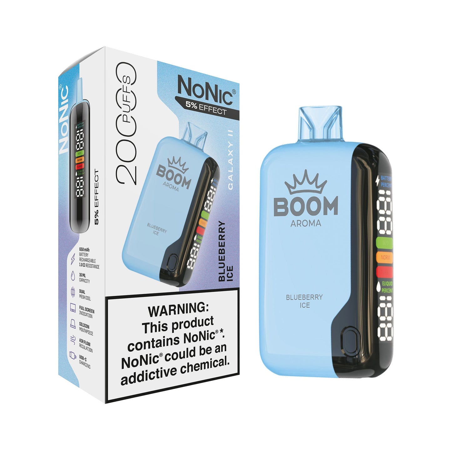 Nonic Galaxy II 20k Aroma Boom 5% Effect Blueberry Ice