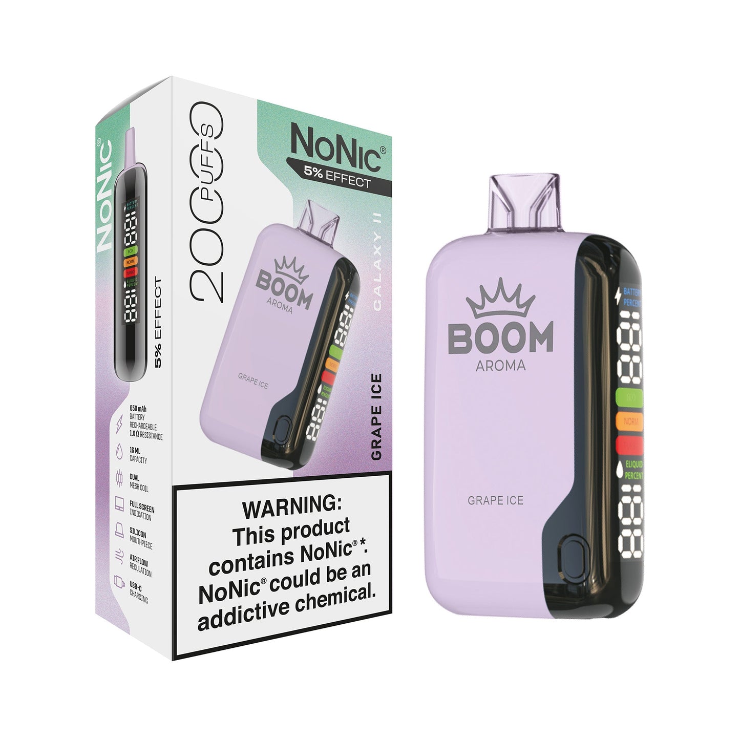 Nonic Galaxy II 20k Aroma Boom 5% Effect Grape Ice