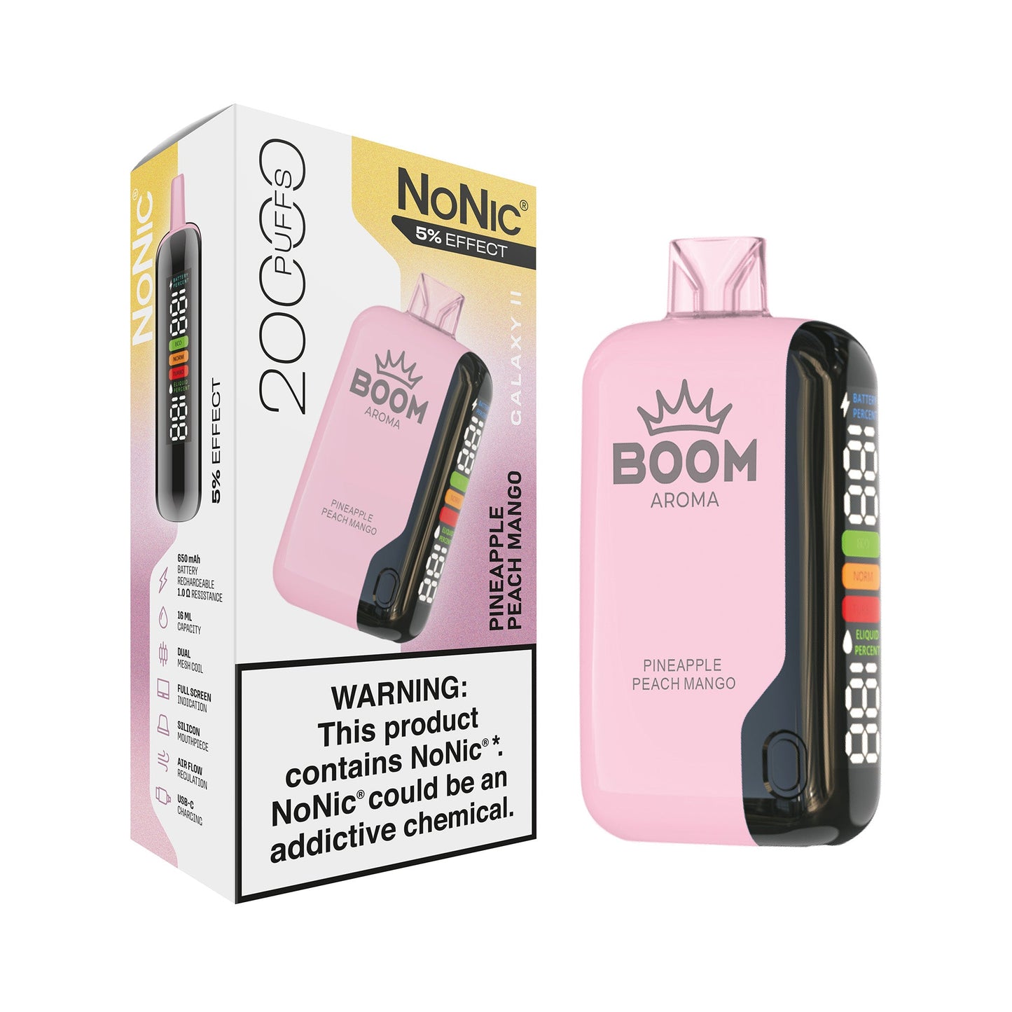 Nonic Galaxy II 20k Aroma Boom 5% Effect Pineapple Peach Mango