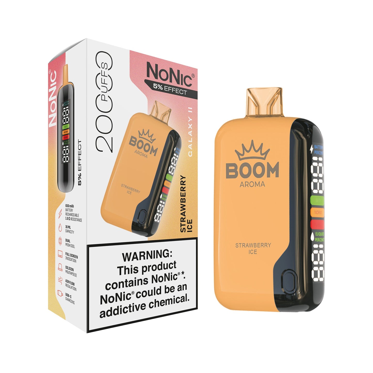 Nonic Galaxy II 20k Aroma Boom 5% Effect Strawberry Ice